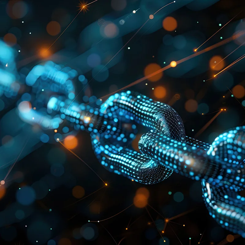 発光するデジタルチェーンが示す、ブロックチェーン技術とデータの接続性