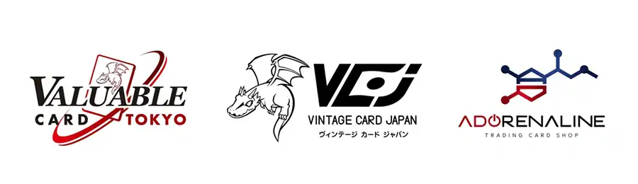 VALUABLE CARD TOKYO、VINTAGE CARD JAPAN、ADRENALINE のロゴ画像